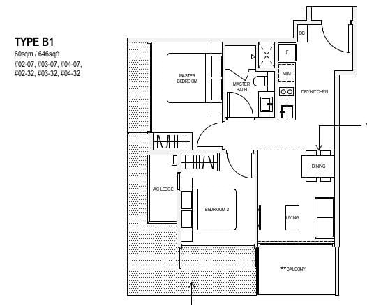 Verandah Residences Floor Plan B1