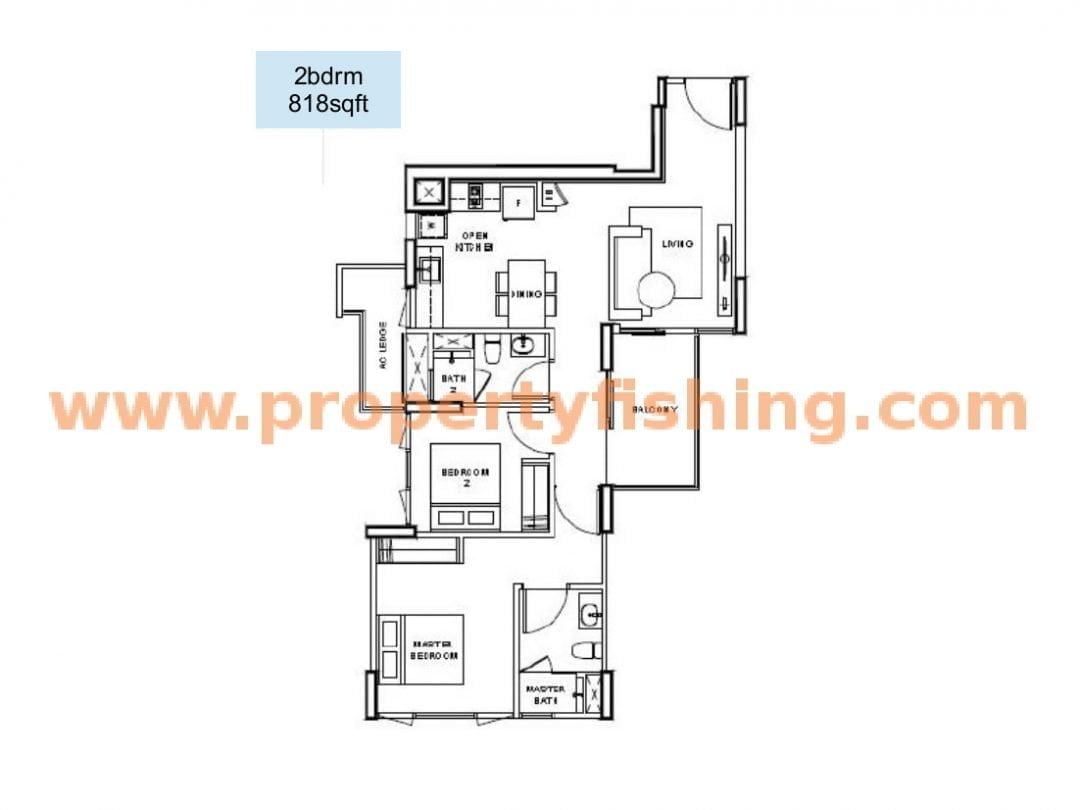Vue 8 Floor Plan 2 Bedroom