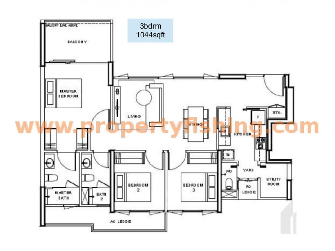 Vue 8 Floor Plan 3 Bedroom